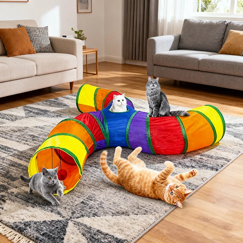 Interactive Cat Play Tunnel